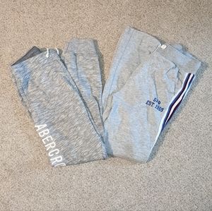 Two pairs of joggers/sweatpants, Abercrombie Kids and Gap Kids